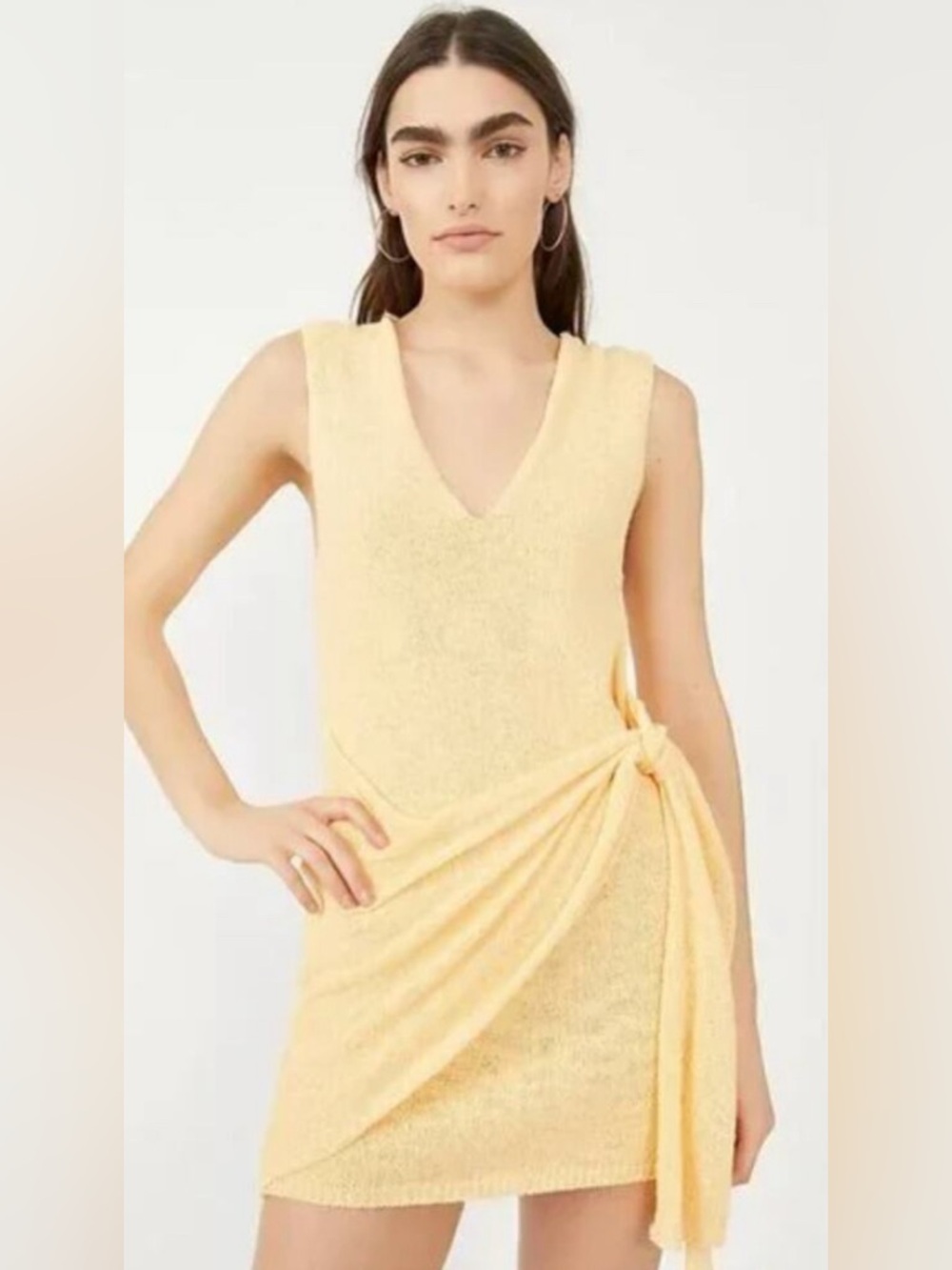 FREE PEOPLE FP Beach Gold Poppy Cotton Knit Swim Cover up  - Size XS